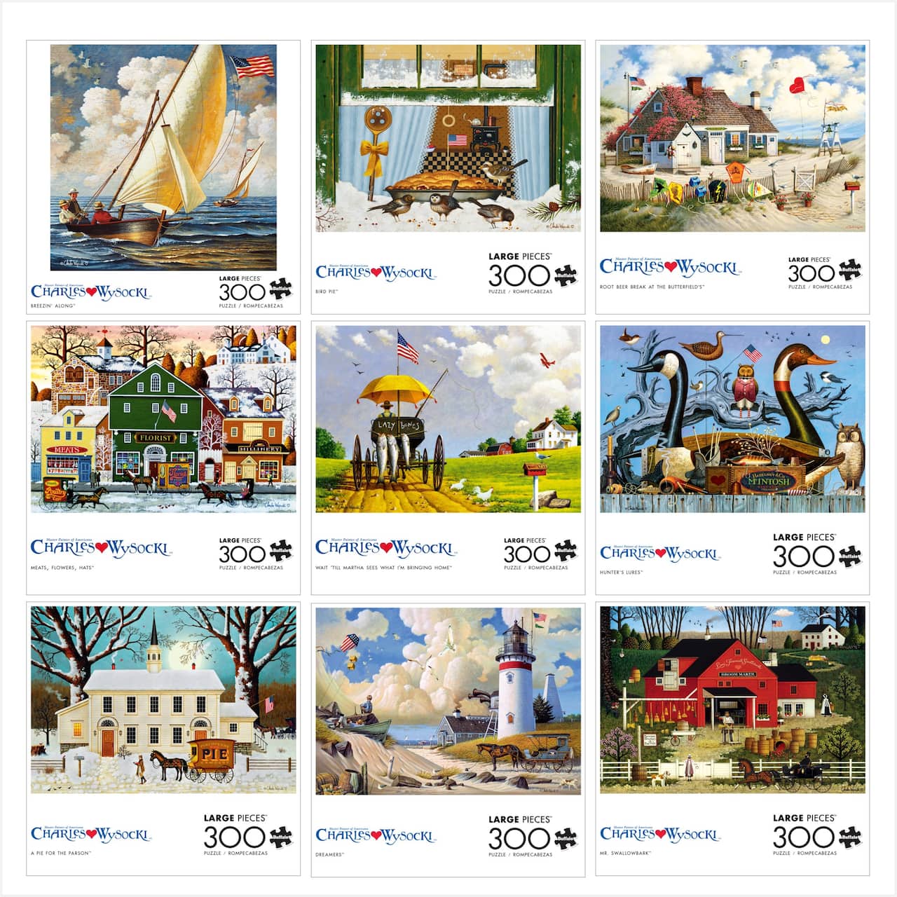 Assortiment de casse-têtes de 300 pièces d’images de Charles Wysocki